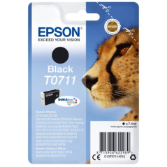 EPSON T0711 INK CARTRIDGE BLACK STANDARD CAPACITY 7.4ML 1-PACK BLISTER WITHOUT ALARM - C13T07114012
