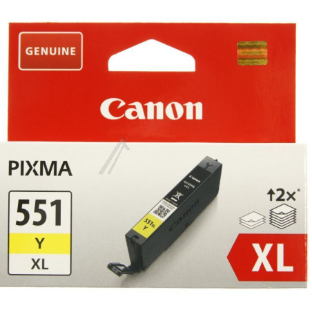 CANON CLI-551XLY INK CARTRIDGE YELLOW HIGH CAPACITY 700 PAGES 1-PACK XL - 6446B001