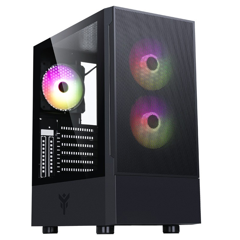 ITEK CASE SIISBE 3.0 - GAMING MIDDLE TOWER, 3X12CM ARGB FAN, USB3, SIDE PANEL TEMP GLASS WITH HINGE ITEK CASE SIISBE 3.0 - GAMING MIDDLE TOWER, 3X12CM ARGB FAN, USB3, SIDE PANEL TEMP GLASS WITH HINGE