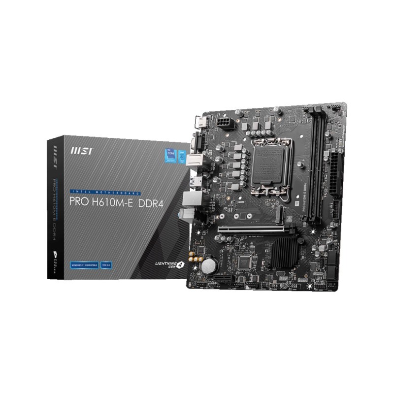 MSI MB H610, PRO H610M-E DDR5, LGA 1700, 2DD54, 1PCI-EX16,1PCI-EX1,1M.2 GEN4,4SATA3.0,4USB3.2GEN1,8U