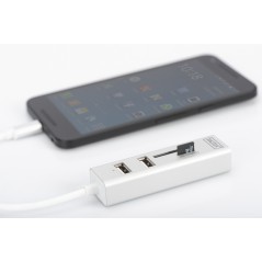 HUB OTG 3 PORTE TIPO C USB 2.0 CON LETTORE DI SCHEDE DIGITUS