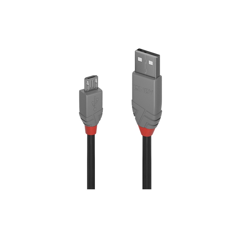 LINDY CAVO USB 2.0 TIPO A A MICRO B ANTHRA LINE, 0.5M LINDY CAVO USB 2.0 TIPO A A MICRO B ANTHRA LINE, 0.5M