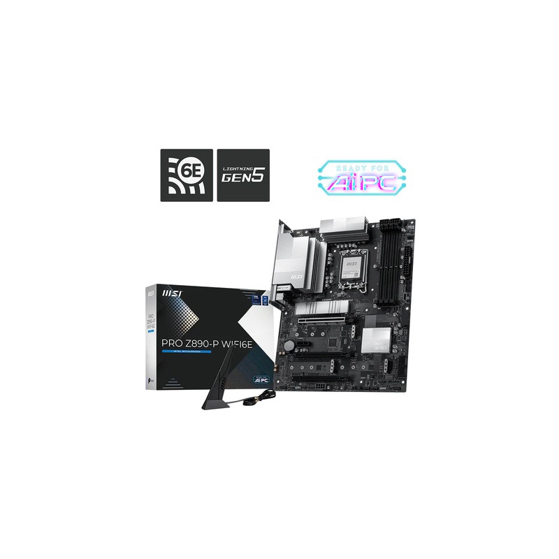 MSI MB PRO PRO Z890-P WIFI6E LGA1851,4DDR5,3PCI-Ex16,1PCI-Ex1,4M.2 ,1USB3.2 Gen2 X2, 2US