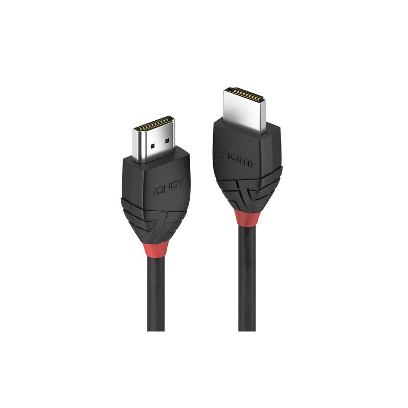 LINDY CAVO HDMI 2.0 HIGH SPEED BLACK LINE 0,5MT HDMI M/M