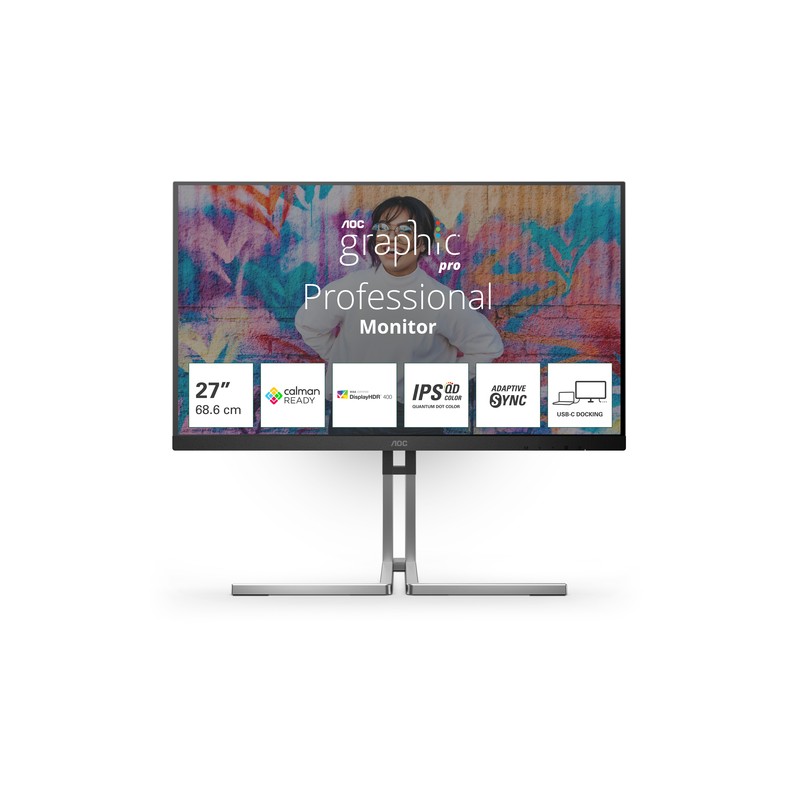 AOC MONITOR 27 IPS 16:9 QHD 4MS 420 CDM, USB-C, PIVOT, DP/HDMI, GRAPHIC PRO