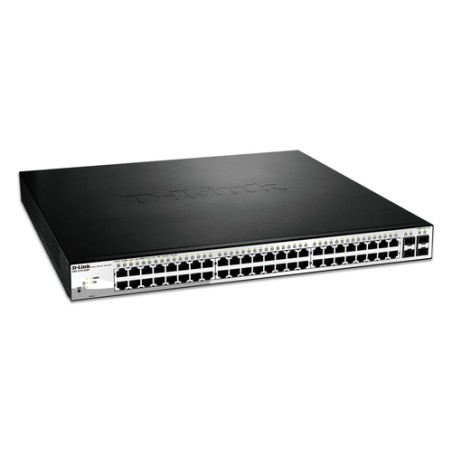 D-LINK SWITCH EASYSMART 52 PORTE GIGABIT POE 370W 4 SLOT SFP/COMBO 19 RACKMOUNT