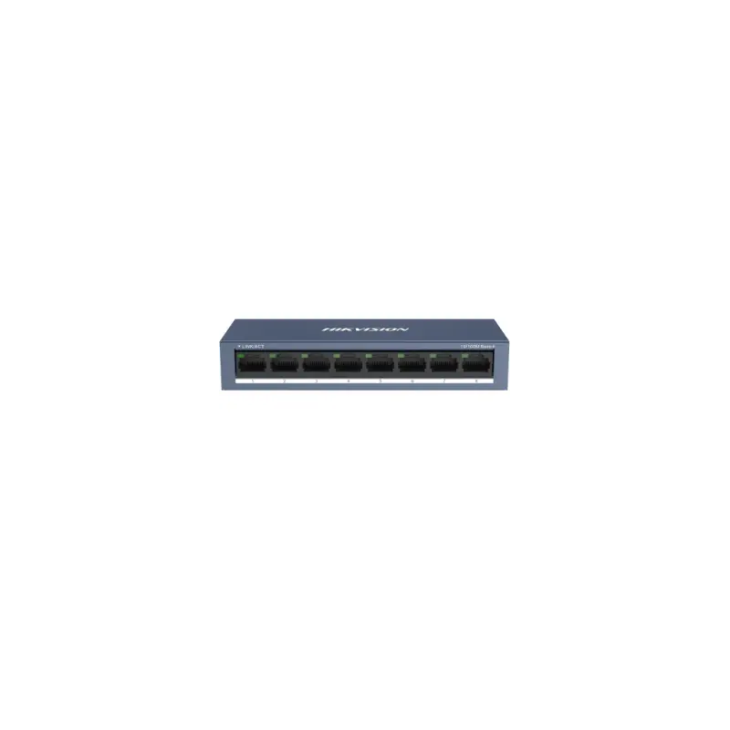 SWITCH HIKVISION 10/100 CASE METALLICO - SOHO 8 10/100M RJ45 PORTS, DESKTOP STEEL CASE UNMANAGED