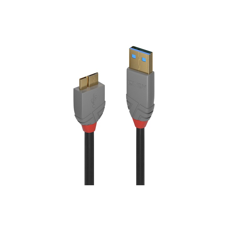 LINDY CAVO USB 3.2 TIPO A A MICRO-B, 5 GBIT/S, ANTHRA LINE, 0.5M