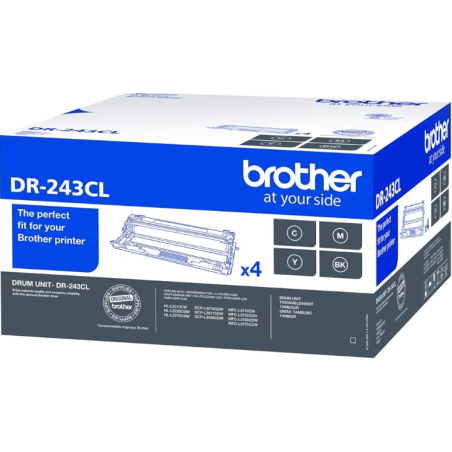 BROTHER DR243CL DRUM KIT BLACK STANDARD CAPACITY 18000 PAGES 4 PACK - DR243CL