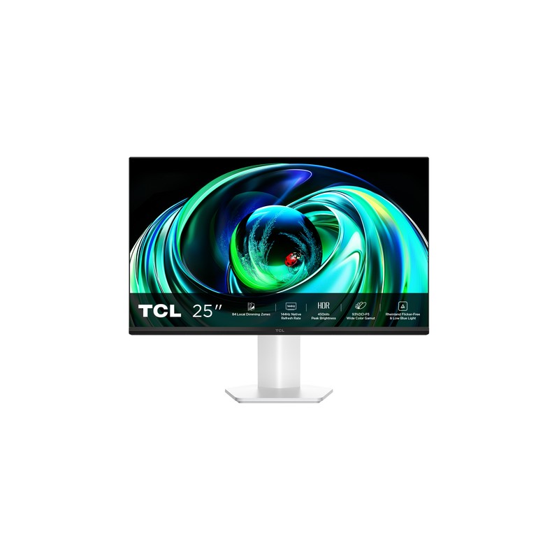 TCL MONITOR GAMING 24,5 mLED IPS 16:9 FHD 5MS 144hz 450 CDM, miniLED Direct-84, 99 sRGB, VGA/HDMI, BIANCO