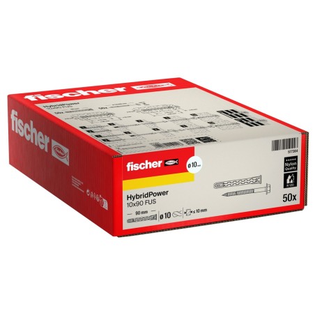 HYBRIDPOWER-T TASSELLO PROLUNGATO IN NYLON E ACCIAIO CON VITE A TESTA SVASATA PIANA CONFEZIONE 50PZ.