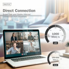DIGITUS USB-C 3.2 GEN1 - CAVO ETHERNET RJ45, 1GBIT/S, 2 MT. COLORE NERO