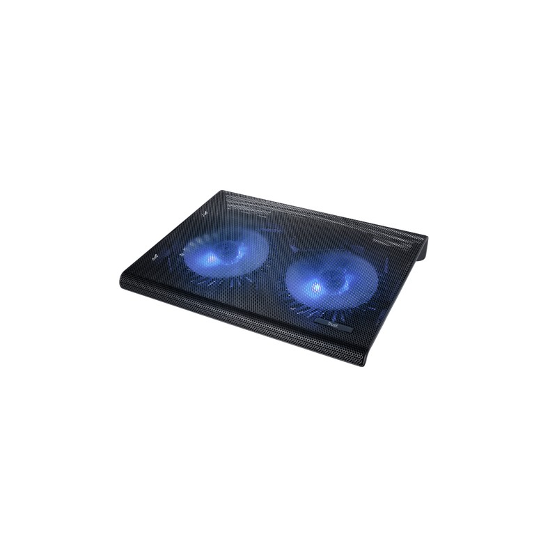 TRUST BASE DI RAFFREDDAMENTO PER LAPTOP CON DOPPIA VENTOLA ILLUMINATA BLU - AZUL - NERO