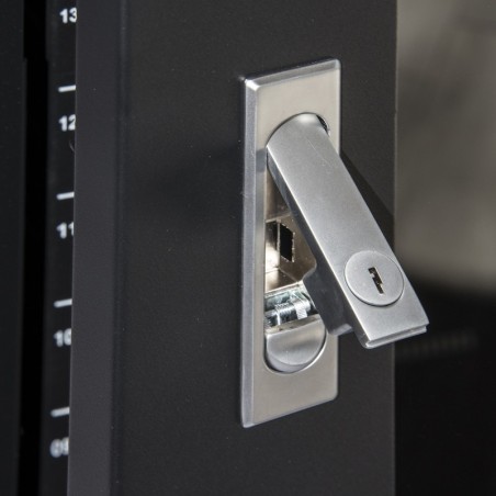 ARMADIO RACK 19" PER RETI 32U (A)1610, (L)600, (P)600 COLORE NERO PORTA VETRO