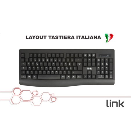 KIT TASTIERA ITALIANA E MOUSE WIRELESS NERO