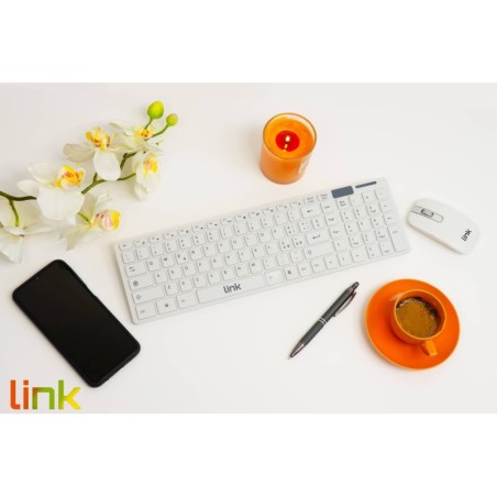 TASTIERA ITALIANA SLIM E MOUSE COMBO WIRELESS BIANCA