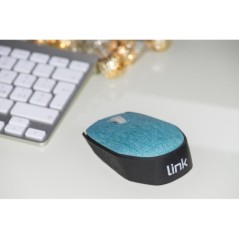 MOUSE WIRELESS IN TESSUTO COLORE AZZURRO CON RICEVITORE USB 1000 DPI