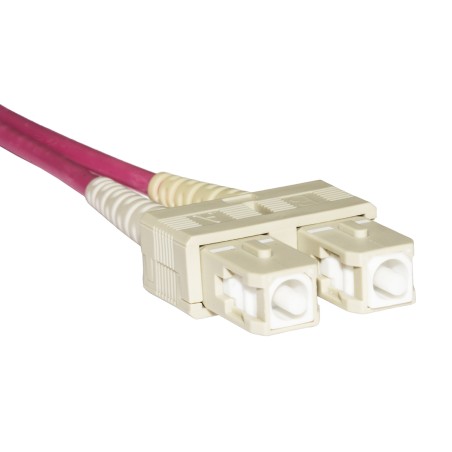 CAVO FIBRA OTTICA LC A SC MULTIMODE DUPLEX OM4 50/125 MT.0,5