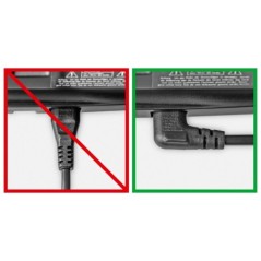 CAVO ALIMENTAZIONE CON SPINA ITALIANA BIPOLARE - PRESA 8 FORM 90° FEMMINA C7 MT.3