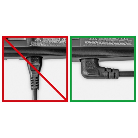 CAVO ALIMENTAZIONE CON SPINA ITALIANA BIPOLARE - PRESA 8 FORM 90° FEMMINA C7 MT.3