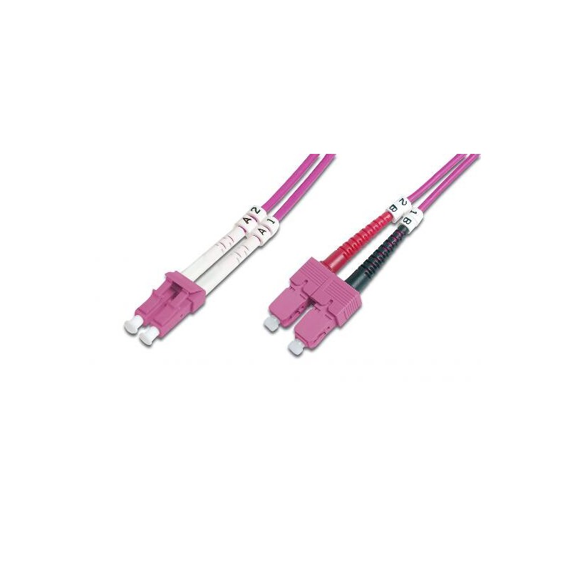 CAVO FIBRA OTTICA LC A SC MULTIMODE DUPLEX 50/125 MT.2 OM4