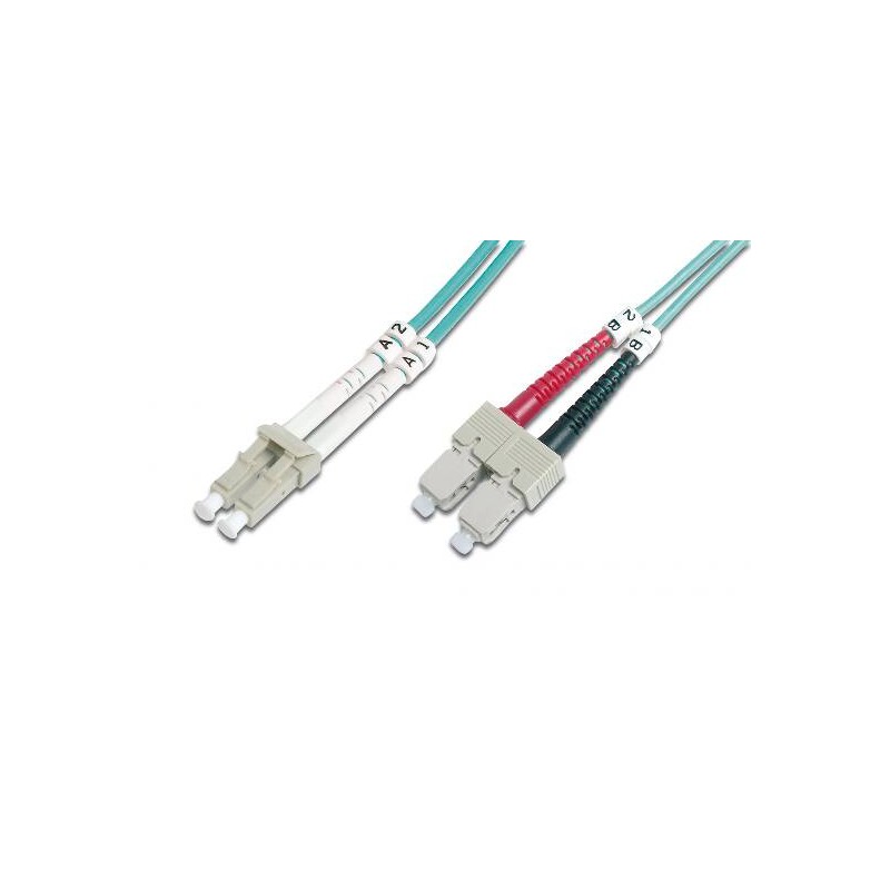 CAVO FIBRA OTTICA LC A SC MULTIMODE DUPLEX 50/125 MT.3 OM3