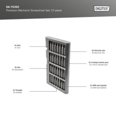 DIGITUS SET CACCIAVITI PER MECCANICA DI PRECISIONE, 57 PEZZI