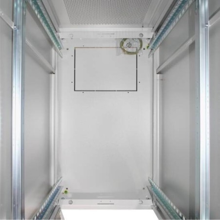 ARMADIO 26 UNITÀ 19" PER RETI E SERVER MISURE (A)1299 X (L)600 X (P)1000 MM. COLORE GRIGIO CHIARO PORTA TRAFORATA