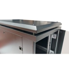 ARMADIO RACK 19" 12 UNITA' (A)700X (L)600 X PROFONDITA' 800 MM. COLORE NERO PORTA VETRO