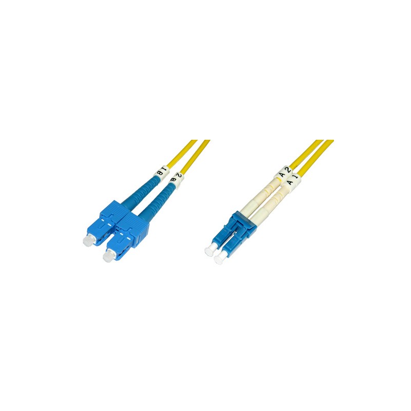 CAVO FIBRA OTTICA LC A SC MONOMODE DUPLEX 9/125 MT.10