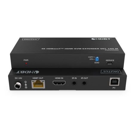 DIGITUS SET EXTENDER 4K HDBASET HDMI KVM, 150 M