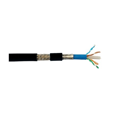 CAVO SOLIDO SCHERMATO PER RETI CATEGORIA 6 LSZH+PE AWG24 IN RAME MATASSA MT 305 ARMATO ANTIRODITORE LSZH+PE