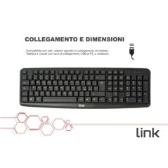 KIT TASTIERA ITALIANA 108 TASTI E MOUSE OTTICO CON CAVO USB