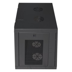 ARMADIO RACK 19" 9U CON PORTE TRAFORATE MM 510 (A), 600 (L), 450 (P) COLORE NERO