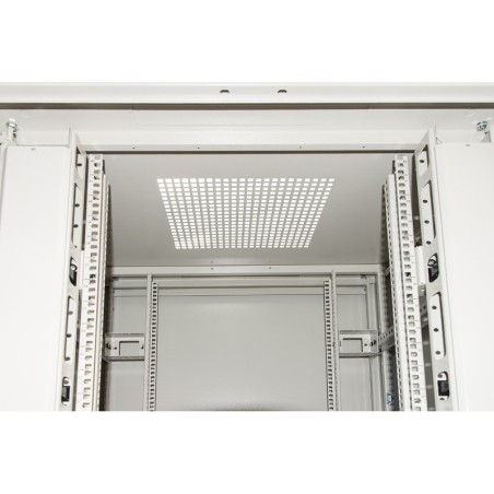 ARMADIO RACK 19" 42U (A)2055, (L)800, (P)800 COLORE GRIGIO PORTA TRAFORATA CON GUIDACAVI  LATERALE