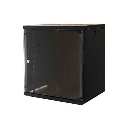 ARMADIO RACK 19" 12 UNITA' DA MURO PER RETI (A)620 X (L)540 X (P) 450 MM COLORE NERO PORTA VETRO