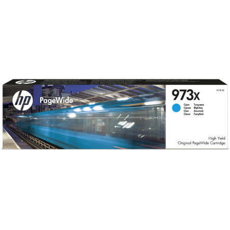 HP 973X HIGH YIELD CYAN ORIGINAL PAGEWIDE CARTRIDGE - F6T81AE