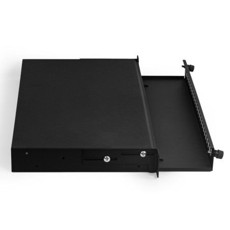 CASSETTO FIBRA OTTICA 24 PORTE PER ADATTATORI LC DUPLEX E SC SIMPLEX 1 UNITA' PER INSTALLAZIONE 19" NERO (VUOTO)