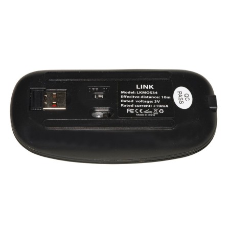 MOUSE WIRELESS CON SENSORE OTTICO E RICEVITORE USB COLORE NERO CON BATTERIE RICARICABILI INTEGRATE DPI 1600