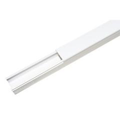 CONFEZIONE 12 CANALINE PASSACAVI ADESIVE IN PVC MT 1 MM 25X25 MT 1 CON COPERCHIO SCORREVOLE BIANCO (12 MT IN TOTALE)