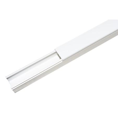 CONFEZIONE 12 CANALINE PASSACAVI ADESIVE IN PVC MT 1 MM 25X25 MT 1 CON COPERCHIO SCORREVOLE BIANCO (12 MT IN TOTALE)