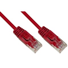 CAVO RETE CATEGORIA 6 NON SCHERMATO UTP COLORE ROSSO HALOGENFREE MT 0,25 SLIM