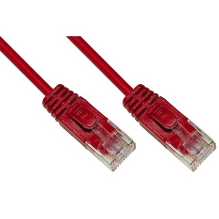 CAVO RETE CATEGORIA 6 NON SCHERMATO UTP COLORE ROSSO HALOGENFREE MT 0,25 SLIM