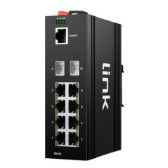 SWITCH INDUSTRIALE 8 PORTE GIGABIT POE 30W, 2 SFP LAYER 2