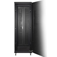 ARMADIO RACK 19" PER RETI 37U (A)1833, (L)600, (P)1000 COLORE NERO PORTA TRAFORATA DISASSEMBLATO