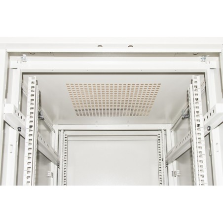 ARMADIO RACK 19" PER RETI 27U (A)1388 (L)600 (P)800 COLORE GRIGIO PORTA VETRO DISASSEMBLATO