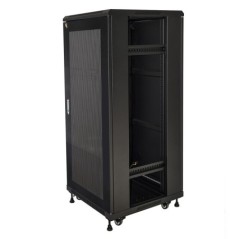 ARMADIO RACK 19 27U (A)1388 (L)600 (P)600 COLORE NERO PORTA METALLO TRAFORATA