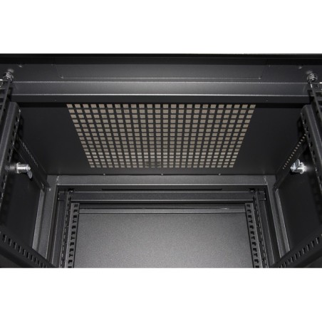ARMADIO RACK 19 27U (A)1388 (L)600 (P)600 COLORE NERO PORTA METALLO TRAFORATA