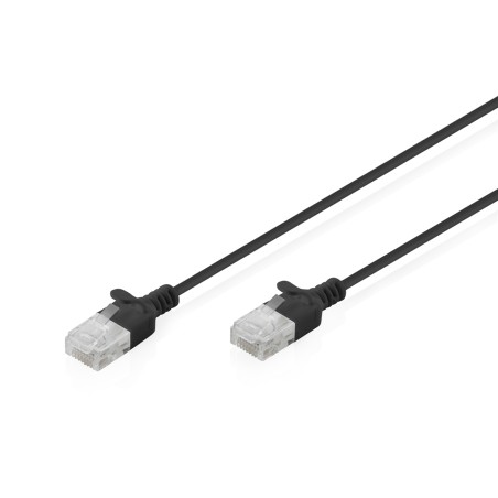 CAVO RETE CAT 6 U-UTP RAME LSZH SLIM 1.5 M, NERO