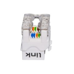 PRESA RETE KEYSTONE JACK RJ45 CATEGORIA 6 UTP COLORE BIANCO 180° CONTATTI DORATI 50 MICRON